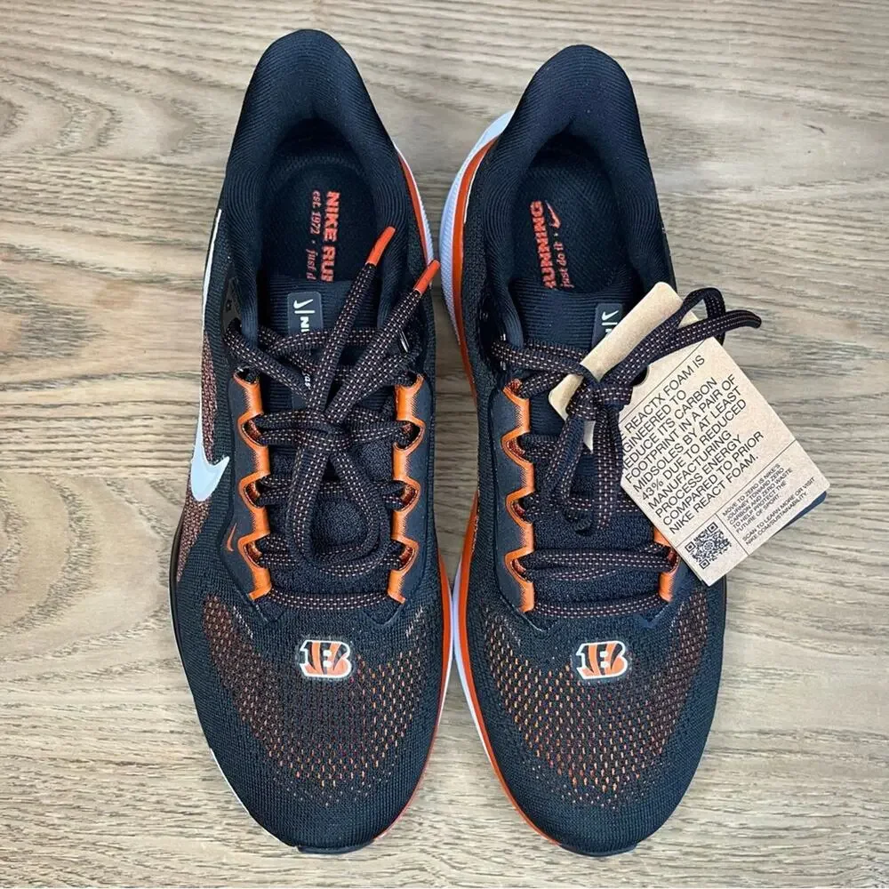New! Nike NFL Bengals Zoom Pegasus 41 Running Sneaker Shoe Orange Men’s Size 7